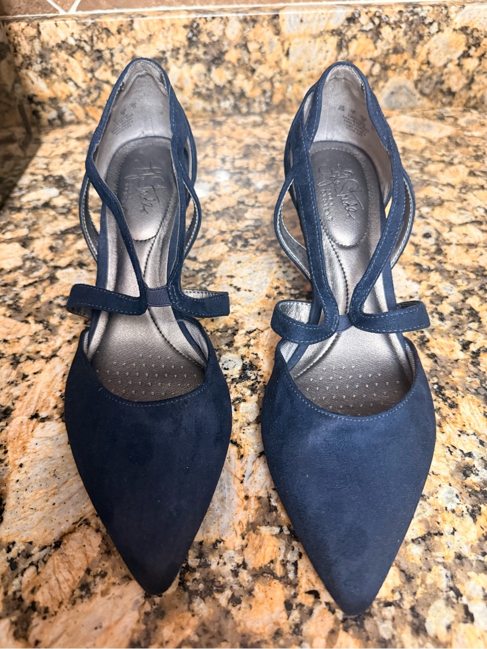 life stride simply comfort Size 9M Pumps Navy Blue With Straps GIOVANNI